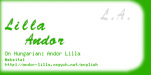 lilla andor business card